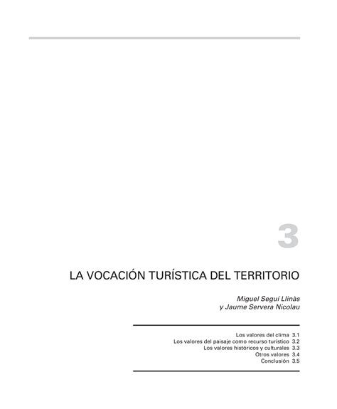 Vocación turística territorial y sus principales valores 3 LA