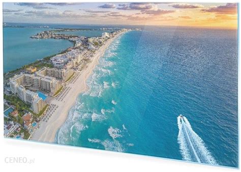 Homeprint Obraz Na Szkle Wybrzeże Cancun O Zachodzie 100X50 Cm Opinie