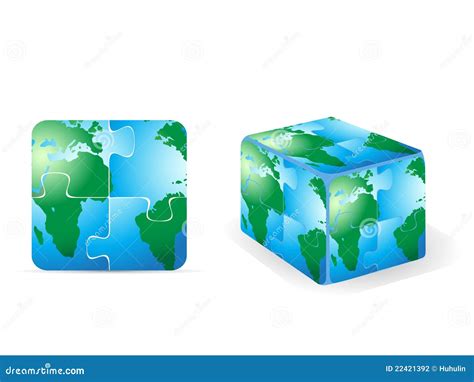 Square Puzzle Earth Stock Vector Illustration Of Ocean 22421392