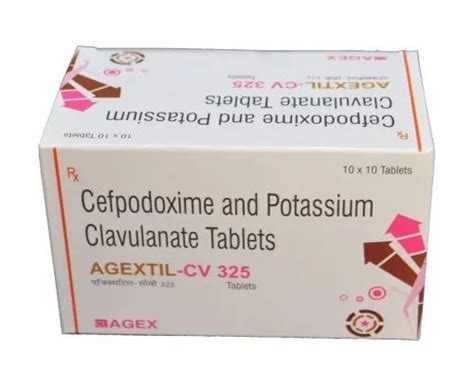 Agextil Cv 325 Cefpodoxime Potassium Clavulanate Tablet 10x10 Tablets At Rs 280 Strip In Gurgaon