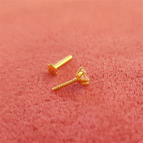 Nose Studs Screw Type 22ct Gold Nose Studs Gold Jewellery