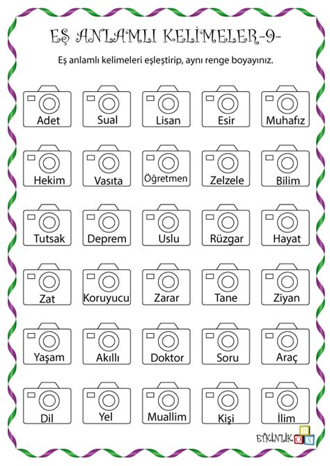 E Anlaml Kelimeler T Rk E Etkinlik Etk Nl Kbox