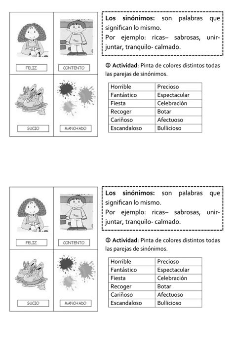 Ticket de salida Los sinónimos profe social