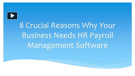 Ppt The Vital Role Of Hr Payroll Management Software Powerpoint