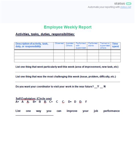 6 Awesome Weekly Status Report Templates Free Download