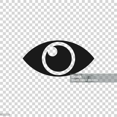 Grey Eye Icon Isolated On Transparent Background Vector Illustration