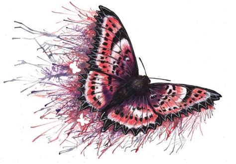 Items similar to Print 8x10 - Pink Purple Butterfly Painting Paint ...