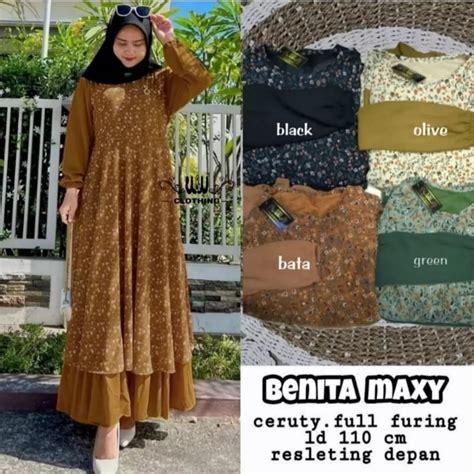 Jual Benita Maxy Dress Cerut Baby Doll Jumbo Ld Cm Ld Cm Dan Ld