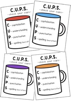 CUPS Writing Checklist Poster (C.U.P.S.) by Simply Basic | TPT