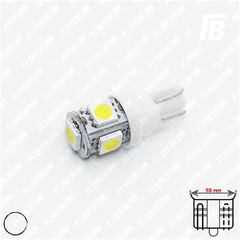 Лампа LED цоколь T10 (W3W/W5W, безцокольна), 12 В, SMD 5050*05 (білий ...