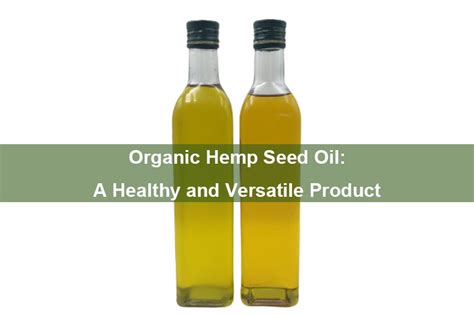 Organic Hemp Seed Oil: A Healthy And Versatile Product - ORGANICWAY