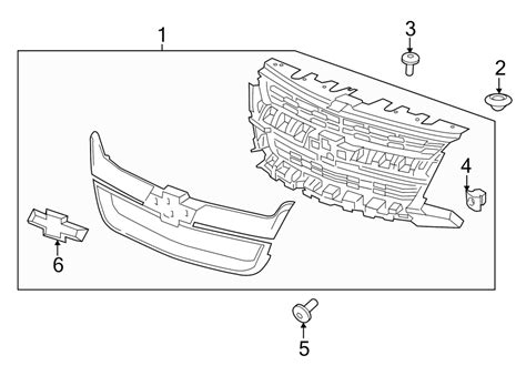 Chevrolet Colorado Grille. 2015-20, W/O ZR2, ZR2 BISON, w/o Z71 - 84408357 | GM Parts Bin ...