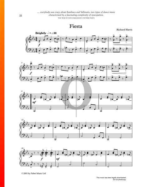 Fiesta Anonymous Piano Sheet Music Oktav