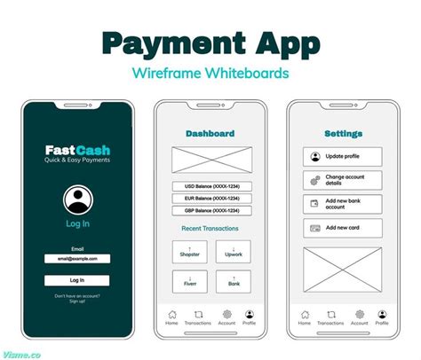 Payment App Wireframe Whiteboards Template Visme