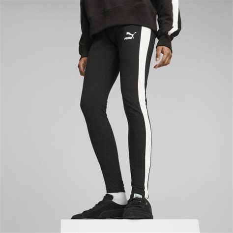 Iconic T7 Mid Rise Leggings Women Black Puma