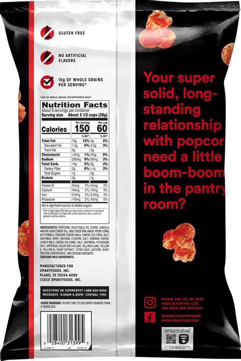 Smartfood Popcorn Flamin Hot White Cheddar Flavored Oz Oz Shipt