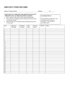 Printable Truck Driver Daily Log Sheet Pdf Fill Online Printable Cdl ...