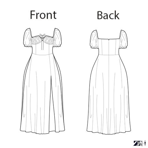 Milkmaid Dress Digital Sewing Pattern Downloadable Pattern Midi