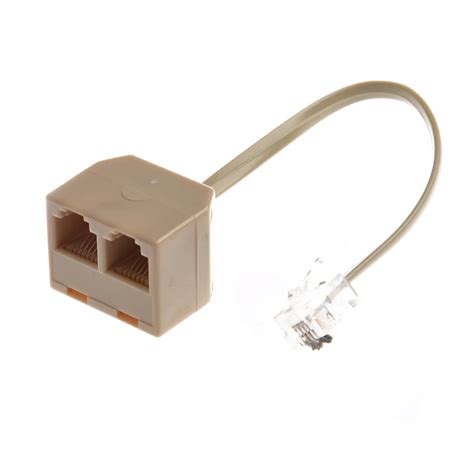 Telephone Rj Male Line To Double Rj Female Jack Filter Splitter