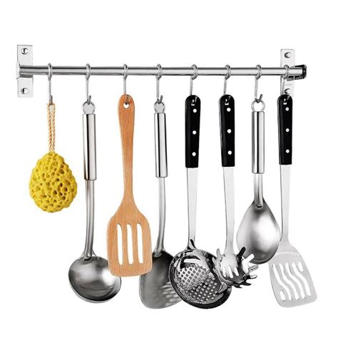 12 Hook Stainless Steel Multifunctional Hooks Kitchen Wall Hooks Hanging Wall Cabinet Kitchen