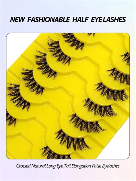 Asiteo Pairs Half Lashes Natural Long Fluffy And Crossed Cat Eye