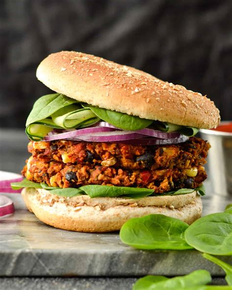 Baked Black Bean Sweet Potato Burger Joyfoodsunshine