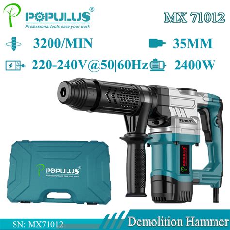 Populus New Arrival Industrial Quality Ph65 Demolition Hammer Power Tools 2400w 35mm Electric