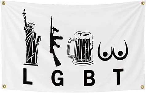 Amazon Liberty Beer Guns Tits Funny Tapestry Cool Wall Flags