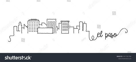 El Paso City Skyline Doodle Sign Stock Vector (Royalty Free) 1411761704