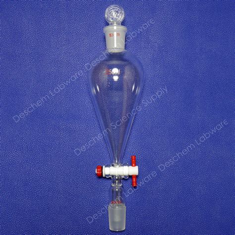 250ml 24 29 Glass Pyriform Separatory Funnel Pear Shape PTFE Stopcock