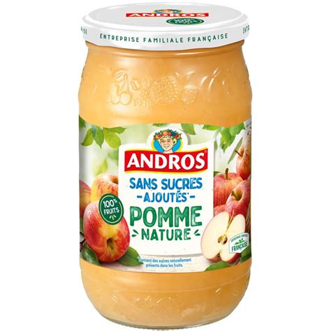 ANDROS Compote pomme nature sans sucres ajoutés 730 g Chronodrive