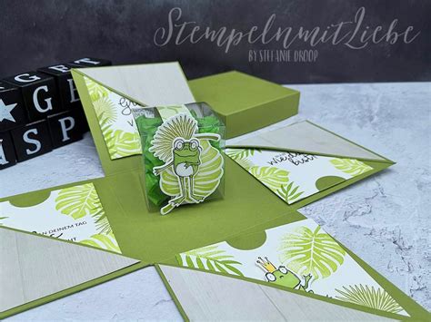 Froschige Explosionsbox In Gr N Stampin Up Stempeln Mit Liebe