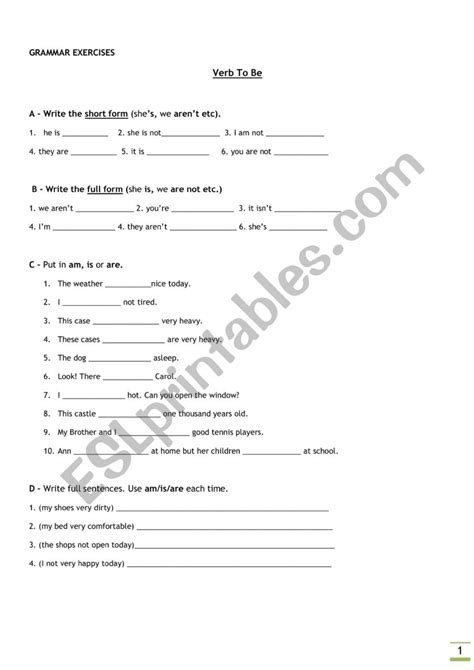 Verb Tobe Present Simple Exercises Esl Worksheet By Elviracarreira