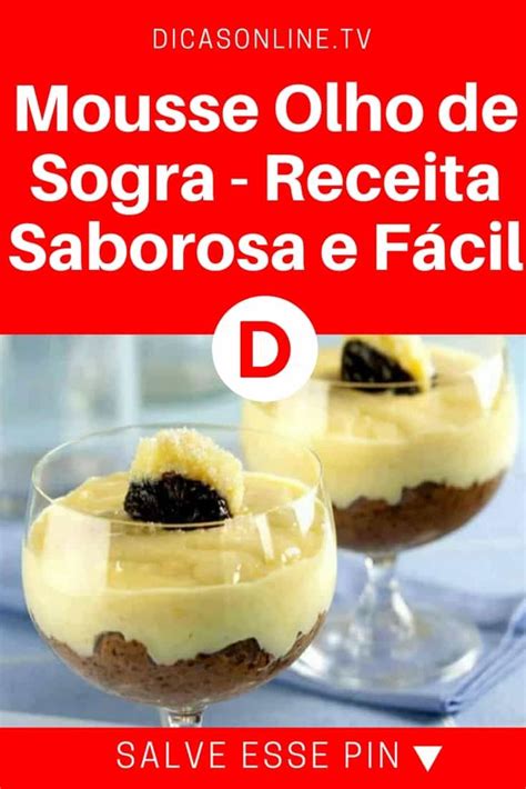 Mousse Olho de Sogra Receita Saborosa e Fácil Receitas saborosas