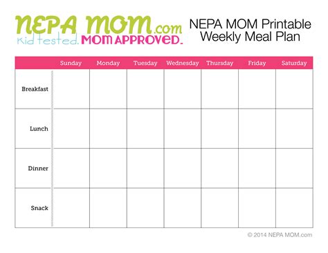 Family Meal Planning Template