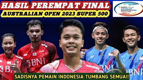 Tumbang Rame2 Hasil Semua Sektor Perempat Final Australian Open 2023