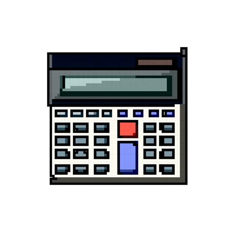 Tax Calculator Device Game Pixel Art Vector Illustration