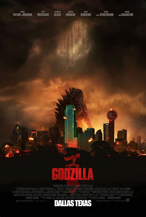 Godzilla Movie Poster Dallas Version Godzilla 2014 Movie Godzilla