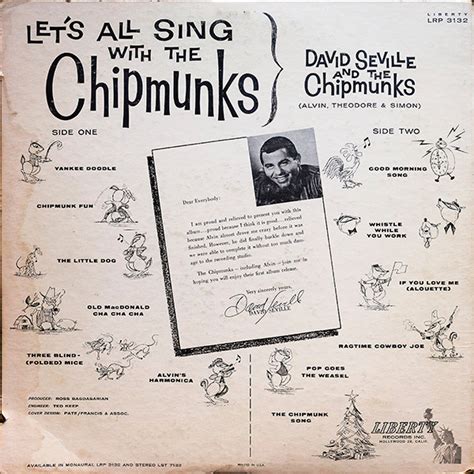 Let S All Sing With The Chipmunks By The Chipmunks Alvin Simon And