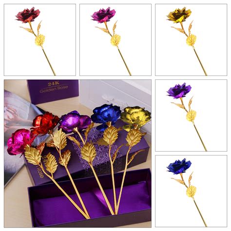 24k Foil Golden Rose Bouquet Flower For Girlfriend Valentine S Day Gift