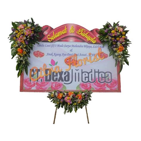 Papan Bunga Happy Wedding Banner Meter Bunga Titik Kanan Kiri