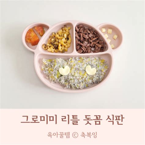 돌 아기 흡착식판 그로미미 돗꼼 식판 이유식 식기 네이버 블로그