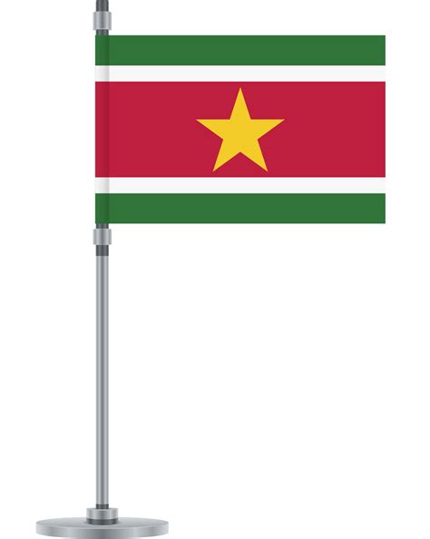Suriname Flag, Red, Green, Horizontal Stripes, Yellow Star PNG