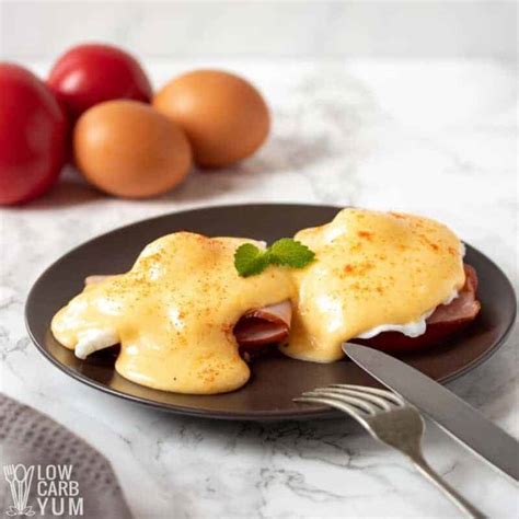 Keto Eggs Benedict Recipe with a Minute Muffin - Low Carb Yum