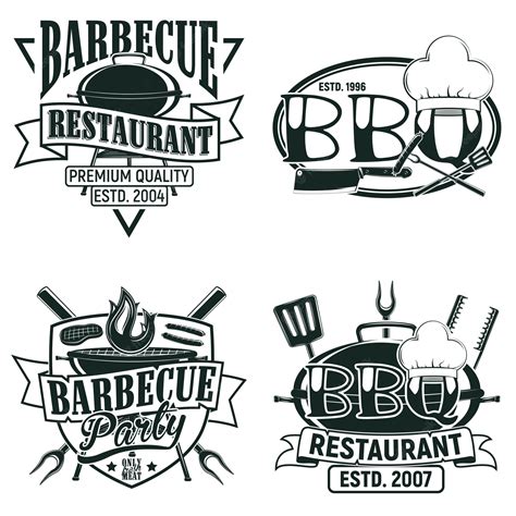 Premium Vector Set Of Vintage Barbecue Restaurant Logo Designs Grange Print Stamps Creative