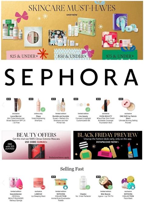 Sephora Black Friday Ad Preview Sephora Black Friday Sephora Sephora Skin Care