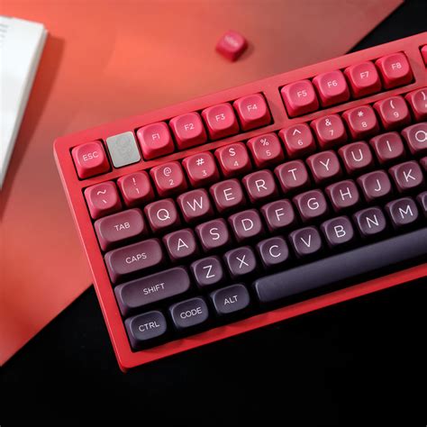 Kbcaps Gradient Red Keycaps 126 Keys Lucky Keycaps Pbt Dye Sublimation