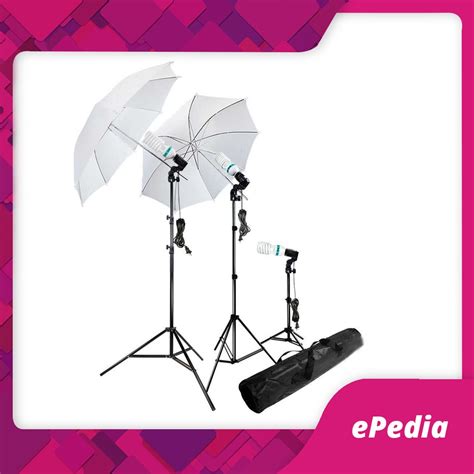 Jual Portrait Foto Studio Lighting Kit Youtube Vlog Umbrella Reflector