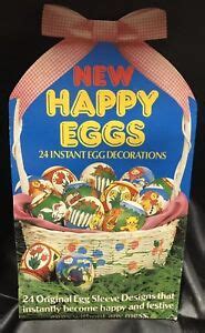 Vtg 1980s Happy Eggs 24 Instant Easter Egg Decorations Sleeve Wraps ...