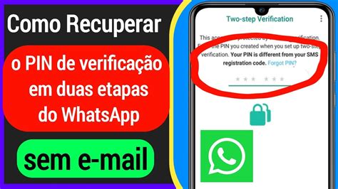 Como Recuperar O Pin De Verifica O Em Duas Etapas Do Whatsapp Sem E